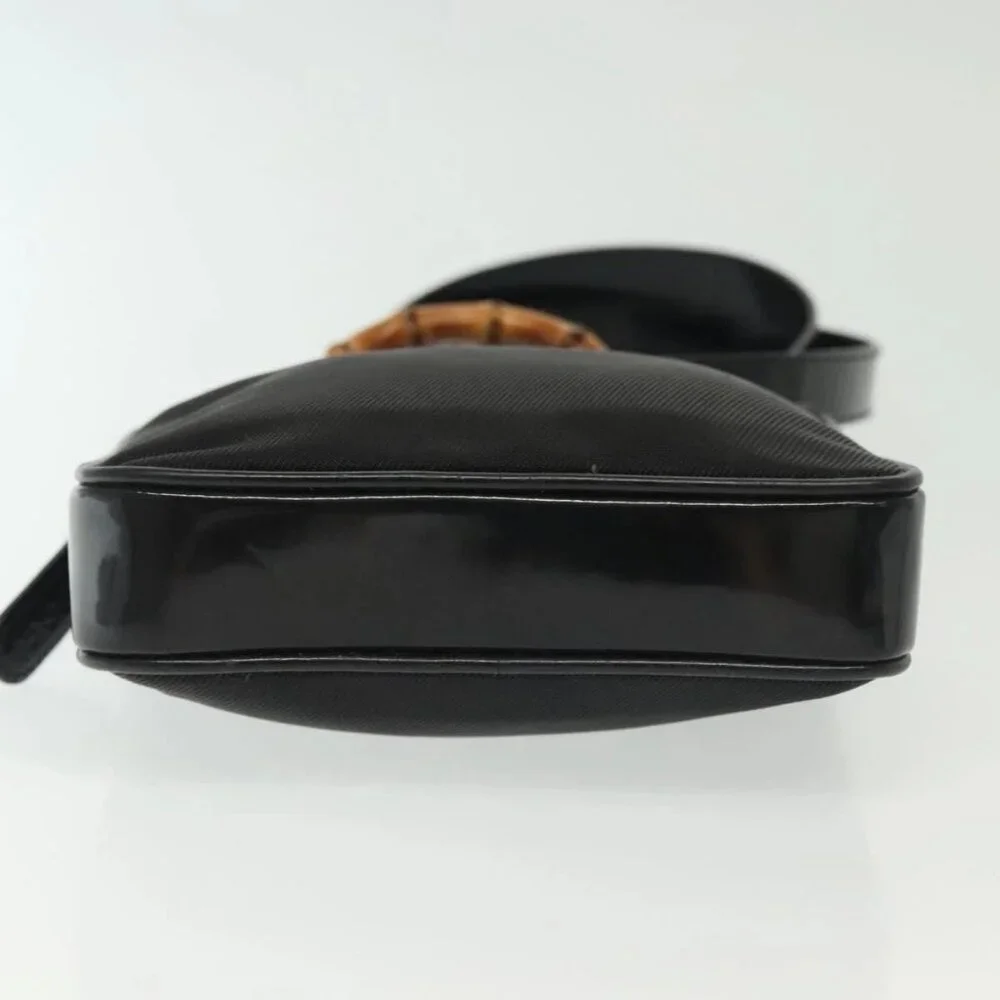 GUCCI Bamboo Hand Bag Nylon 2way Black Silver 007 2040 0275 Auth 141697 - Picture 7 of 16